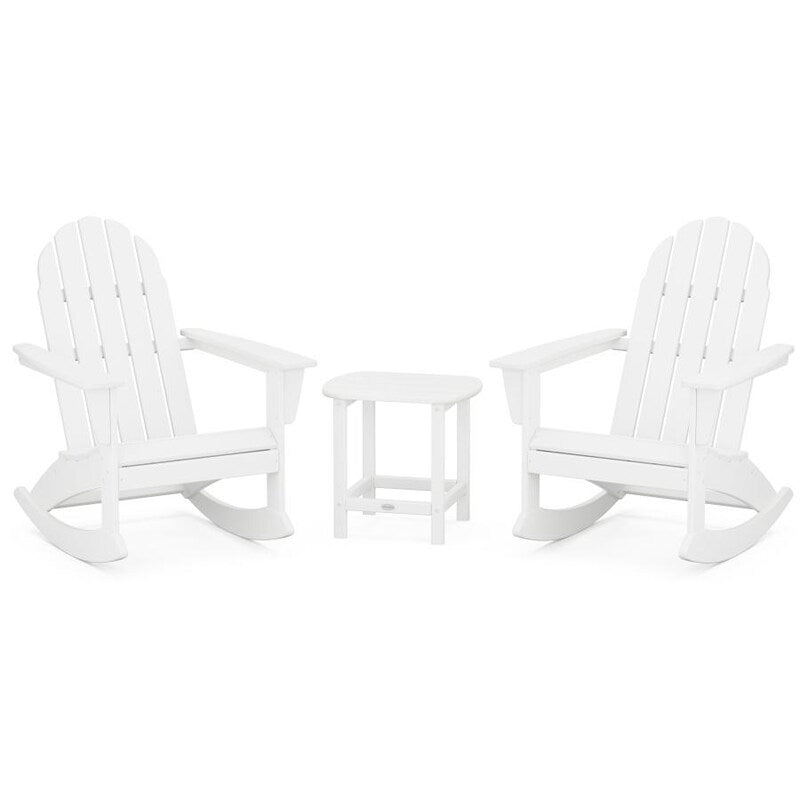 Polywood Vineyard 3 Piece Adirondack Rocking Chair Set With South Beach 18 Inch Side Table - Thumbnail 5