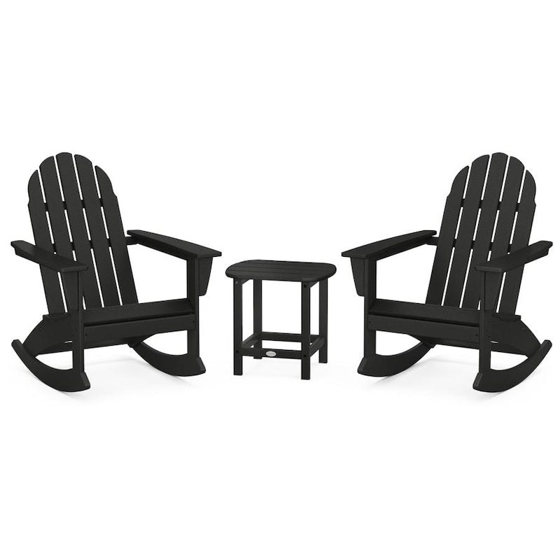 Polywood Vineyard 3 Piece Adirondack Rocking Chair Set With South Beach 18 Inch Side Table - Thumbnail 2