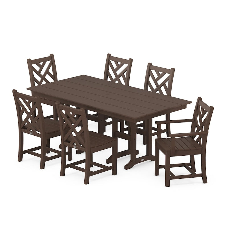 POLYWOOD Chippendale 7 Piece Farmhouse Dining Set