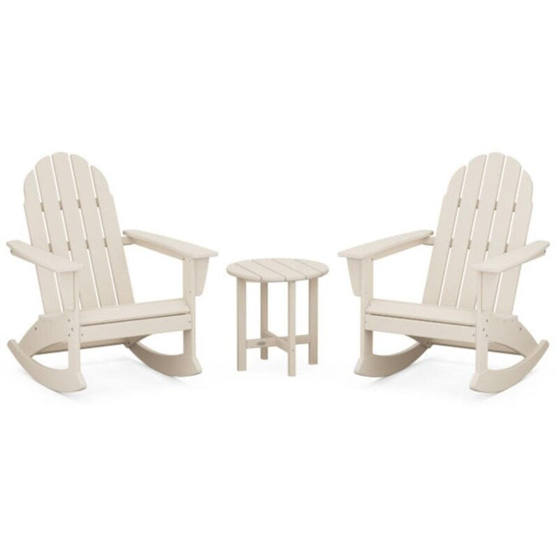 POLYWOOD Vineyard 3 Piece Adirondack Rocking Chair Set