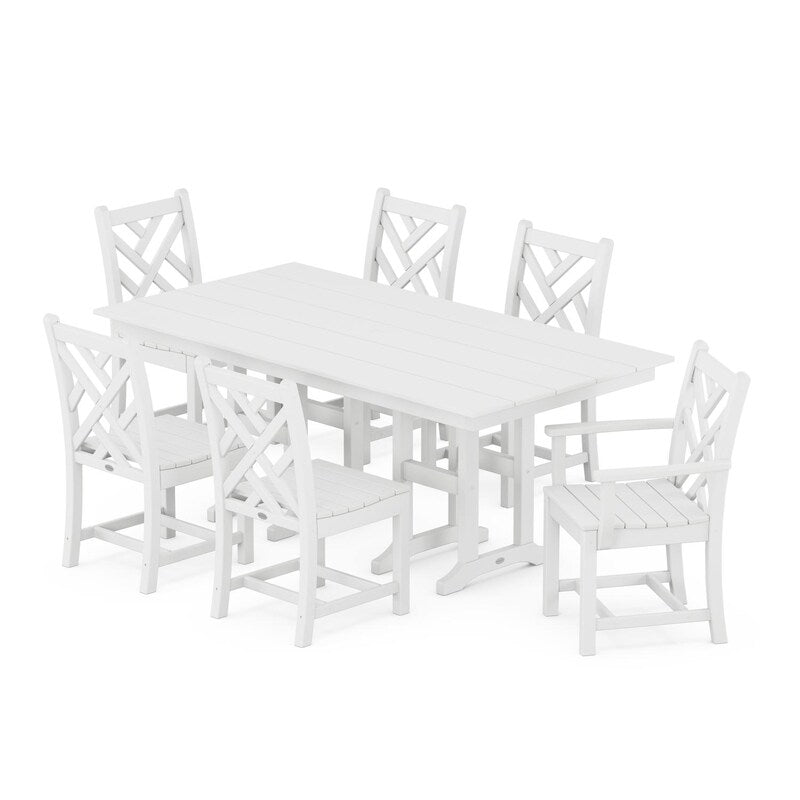 POLYWOOD Chippendale 7 Piece Farmhouse Dining Set