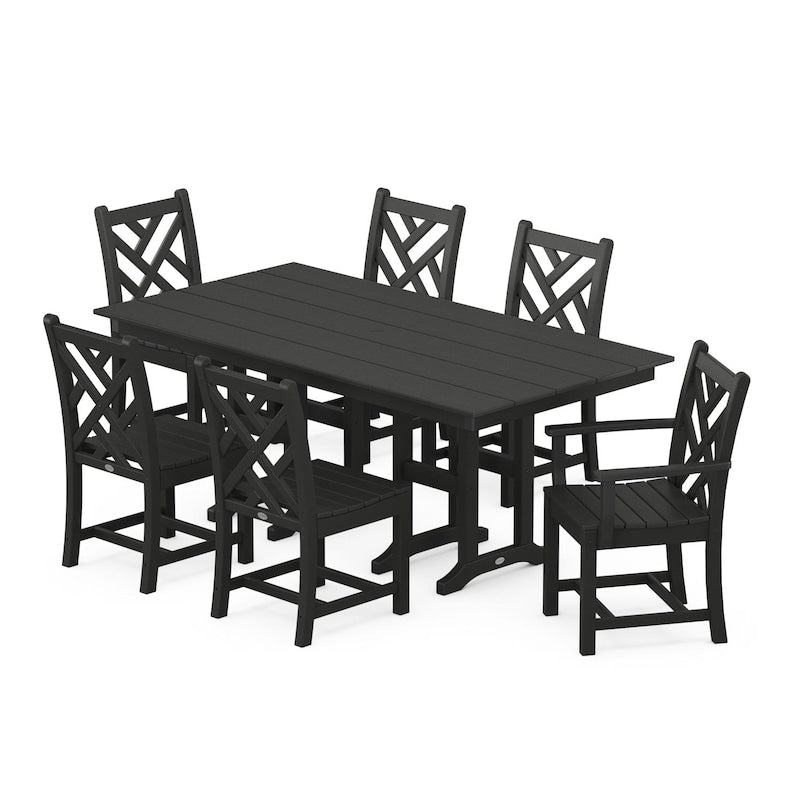 POLYWOOD Chippendale 7 Piece Farmhouse Dining Set