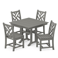 Thumbnail for POLYWOOD Chippendale 5 Piece Farmhouse Trestle Side Chair Dining Set