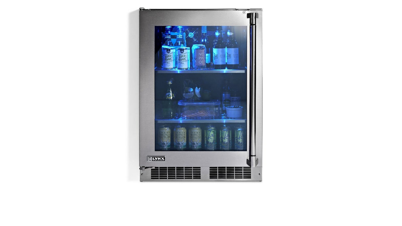 Lynx Professional 24-Inch Outdoor Refrigerator With Glass Door LN24REFG
