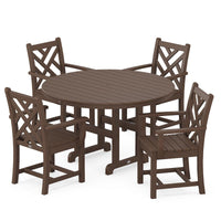 Thumbnail for POLYWOOD Chippendale 5 Piece Round Arm Chair Dining Set