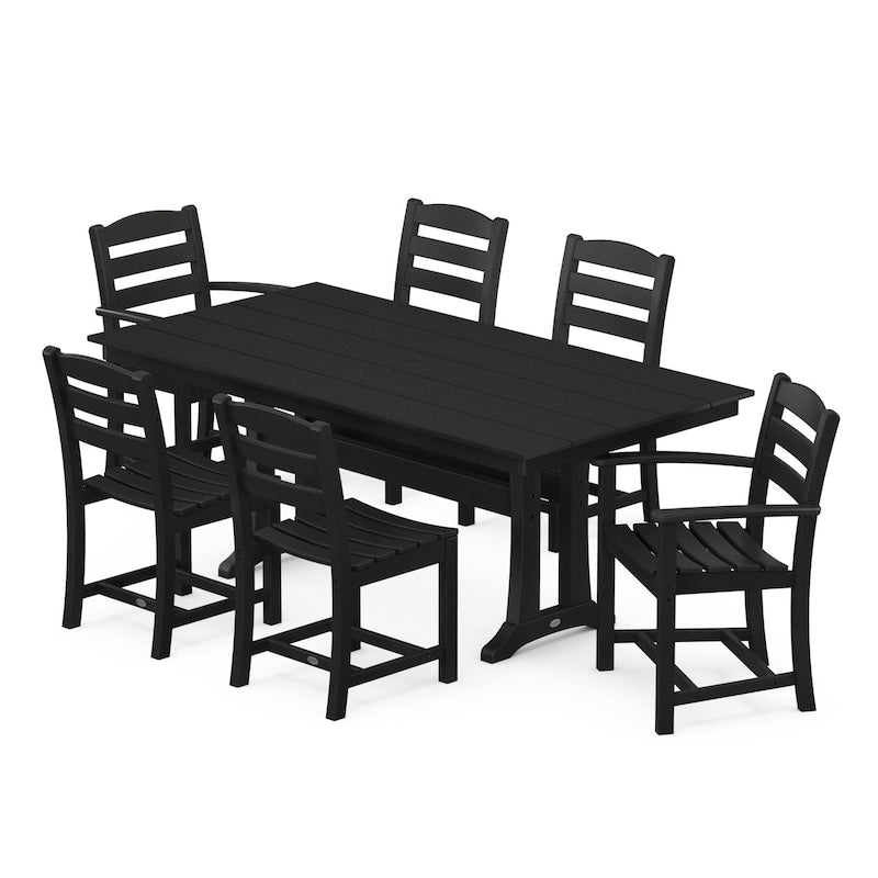 Polywood La Casa Cafe 7 Piece Farmhouse Trestle Dining Set - Thumbnail 2