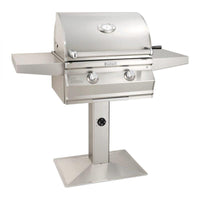 Thumbnail for Fire Magic Choice Multi-User Accessible CMA430S 24-Inch Gas Grill With Analog Thermometer On Patio Post