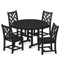 Thumbnail for POLYWOOD Chippendale 5 Piece Round Side Chair Dining Set