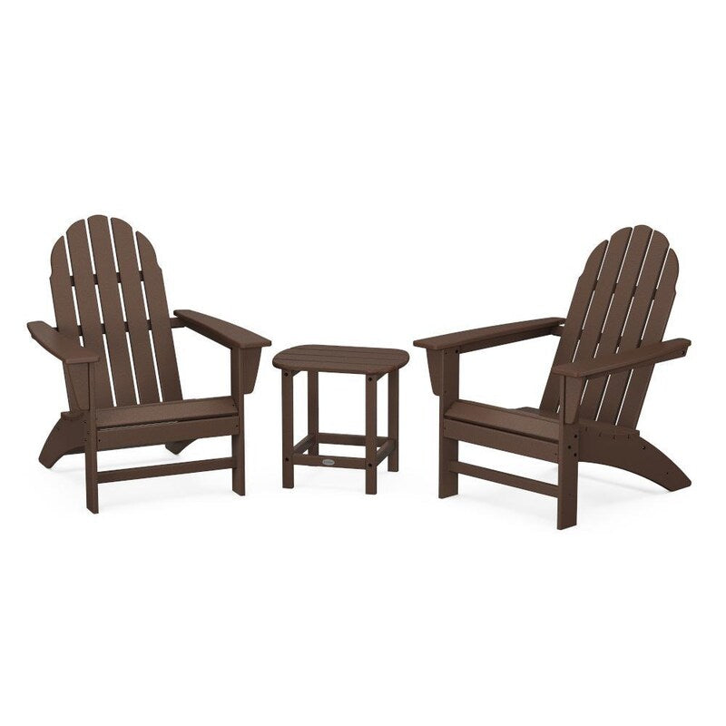 POLYWOOD Vineyard 3 Piece Adirondack Set W South Beach 18 Inch Side Table