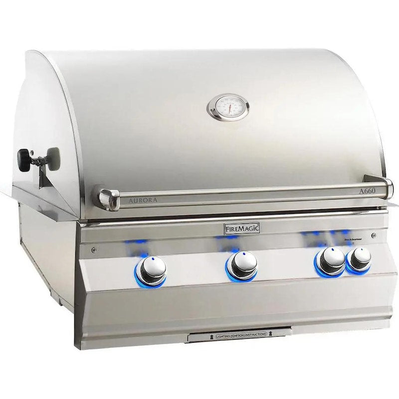 Fire Magic Aurora A660I 30-Inch Built-In Gas Grill With Rotisserie And Analog Thermometer