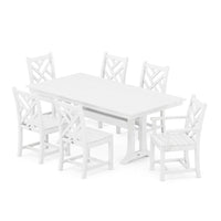 Thumbnail for POLYWOOD Chippendale 7 Piece Farmhouse Trestle Dining Set