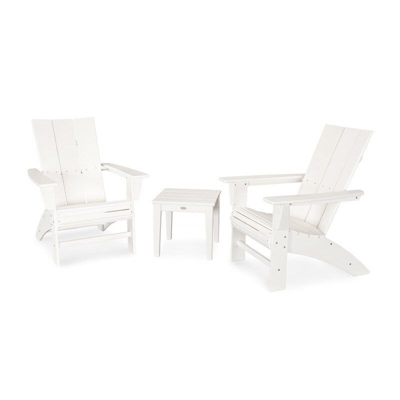 Polywood Modern 3 Piece Curveback Adirondack Set