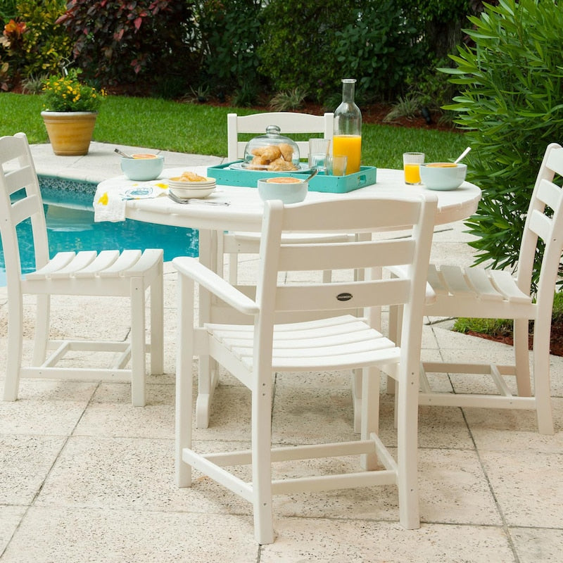 POLYWOOD La Casa Cafe 5 Piece Round Farmhouse Dining Set