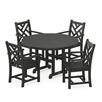 Thumbnail for POLYWOOD Chippendale 5 Piece Round Arm Chair Dining Set