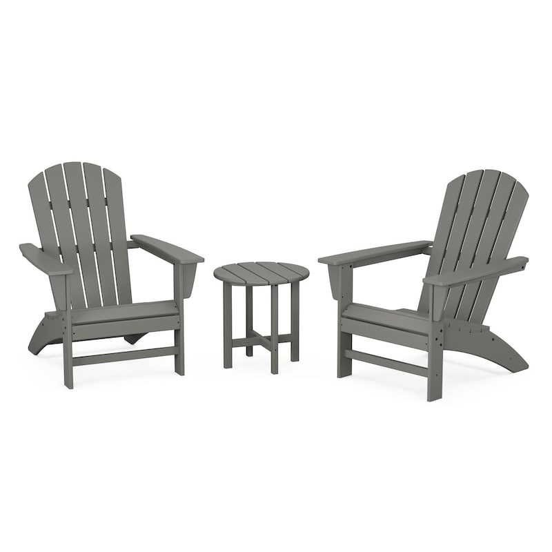 POLYWOOD Nautical 3-Piece Adirondack Chair Set