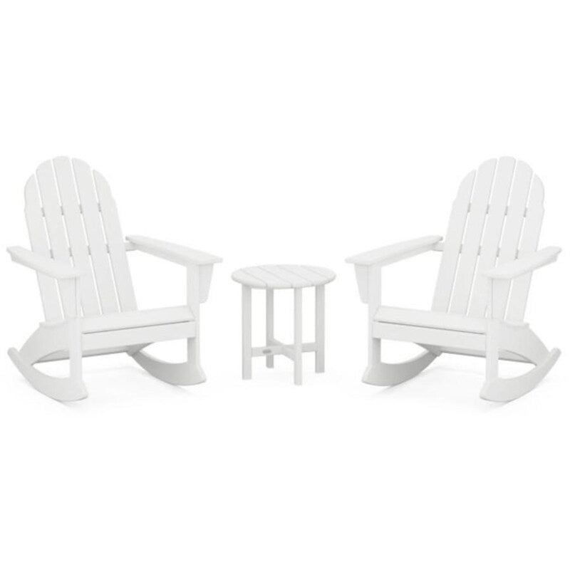 POLYWOOD Vineyard 3 Piece Adirondack Rocking Chair Set