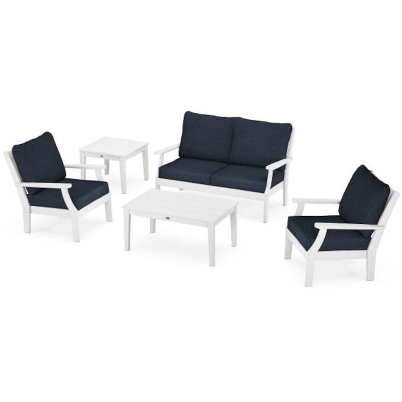 POLYWOOD Braxton Conversation Set with Fire Pit Table - Thumbnail 2
