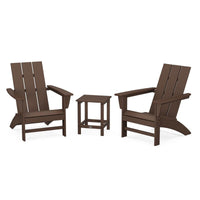 Thumbnail for POLYWOOD Modern 3 Piece Adirondack Set W Long Island 18 Inch Side Table