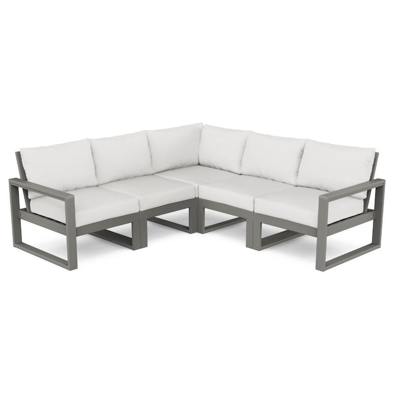 POLYWOOD Edge 5 Piece Modular Deep Seating Set