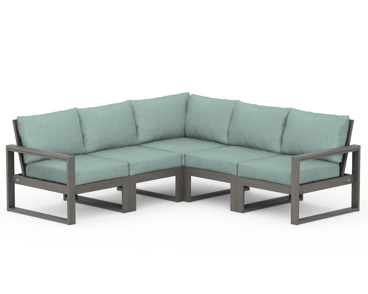 POLYWOOD Edge 5 Piece Modular Deep Seating Set