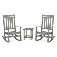 Thumbnail for Polywood Estate 3 Piece Rocking Chair Set W Long Island 18 Inch Side Table
