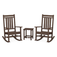 Thumbnail for Polywood Estate 3 Piece Rocking Chair Set W Long Island 18 Inch Side Table