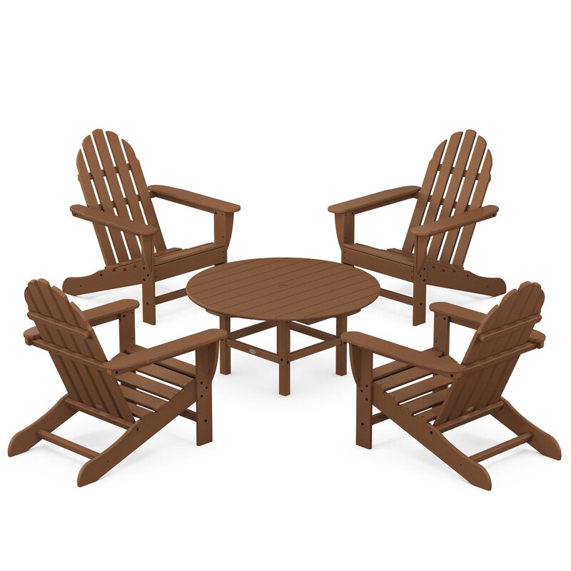 POLYWOOD Classic Adirondack 5 Piece Conversation Set