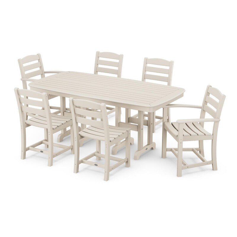 POLYWOOD La Casa Cafe 7 Piece Rectangular Arm Chair Dining Set