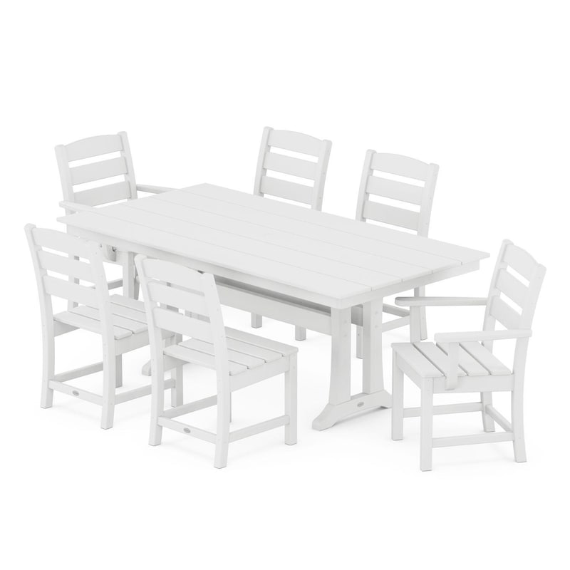 POLYWOOD Lakeside 7 Piece Farmhouse Trestle Dining Set
