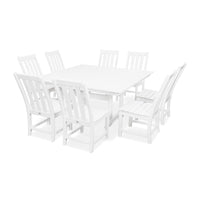 Thumbnail for POLYWOOD Vineyard 9 Piece Farmhouse Trestle Dining Set