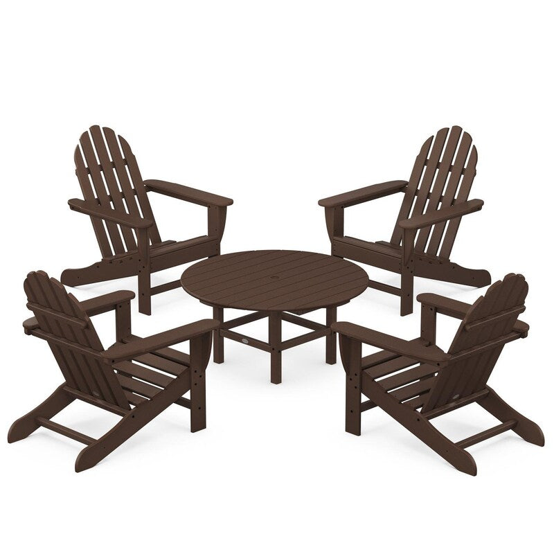 POLYWOOD Classic Adirondack 5 Piece Conversation Set