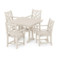 Thumbnail for POLYWOOD Chippendale 5 Piece Farmhouse Trestle Arm Chair Dining Set