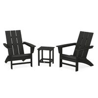 Thumbnail for POLYWOOD Modern 3 Piece Adirondack Set W Long Island 18 Inch Side Table