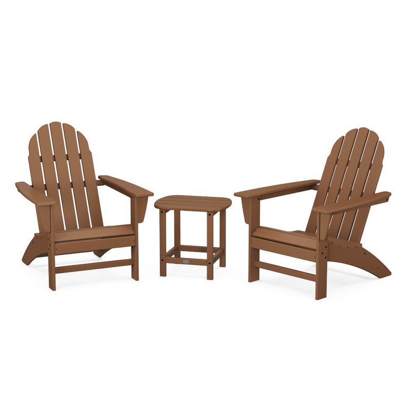POLYWOOD Vineyard 3 Piece Adirondack Set W South Beach 18 Inch Side Table