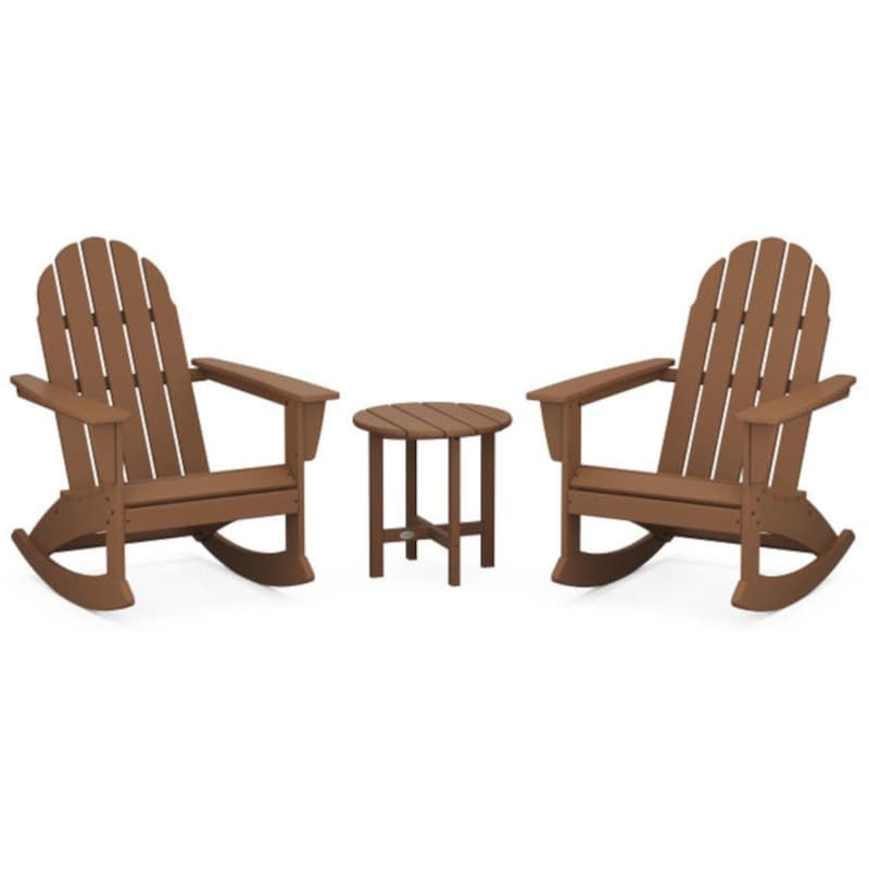 POLYWOOD Vineyard 3 Piece Adirondack Rocking Chair Set