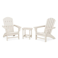 Thumbnail for POLYWOOD Nautical 3 Piece Adirondack Set W South Beach 18 Inch Side Table