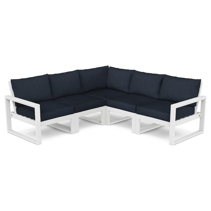 POLYWOOD Edge 5 Piece Modular Deep Seating Set