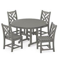 Thumbnail for POLYWOOD Chippendale 5 Piece Round Side Chair Dining Set