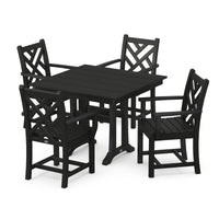 Thumbnail for POLYWOOD Chippendale 5 Piece Farmhouse Trestle Arm Chair Dining Set