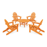Thumbnail for POLYWOOD Classic Folding Adirondack 5-Piece Conversation Group - Tangerine