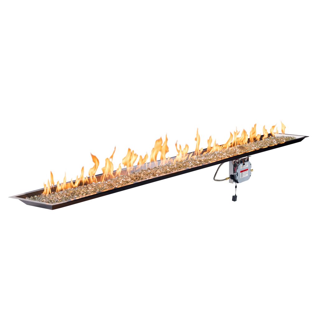 Crystal Fire Plus Linear Electronic Ignition Natural Gas Fire Pit Burner 72" x 12"CFP1272DSING-B