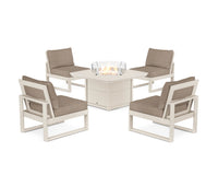 Thumbnail for Trex Eastport Modular 5-Piece Deep Seating Set with Yacht Club Fire Pit Table - Sand Castle