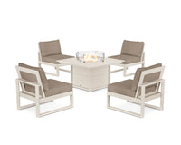 Thumbnail for Trex Eastport Modular 5-Piece Deep Seating Set with Square Fire Pit Table - Sand Castle