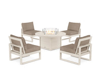 Thumbnail for Trex Eastport Modular 5-Piece Deep Seating Set with Round Fire Pit Table - Sand Castle