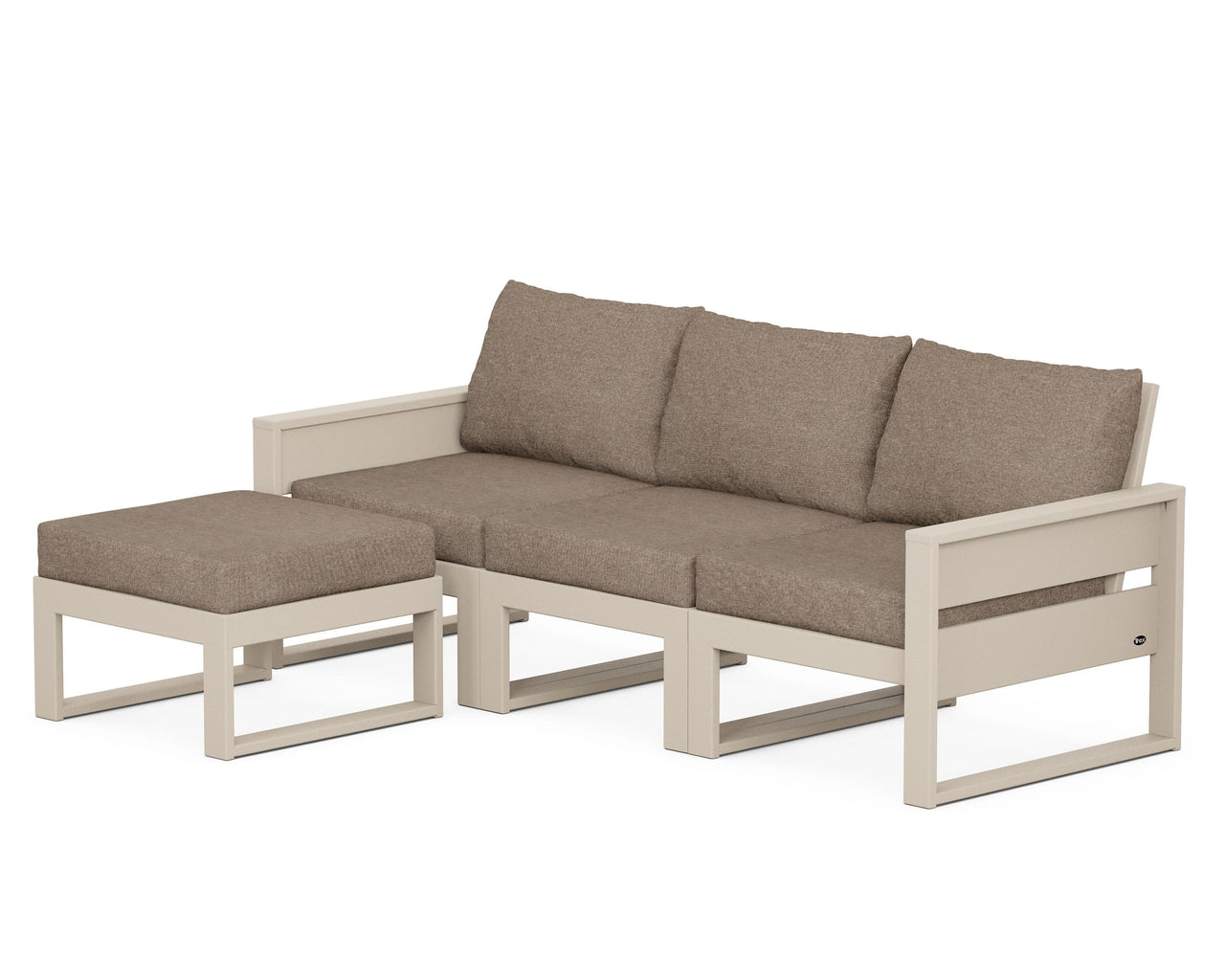 Trex Eastport 4- Piece Sectional with Ottoman - Sand Castle
