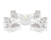 Thumbnail for Trex Rockport 5-Piece Deep Seating Set with Yacht Club Fire Pit Table