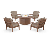 Thumbnail for Trex Yacht Club 5-Piece Deep Seating Set with Round Fire Pit Table