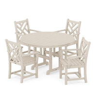 Thumbnail for POLYWOOD Chippendale 5 Piece Round Arm Chair Dining Set