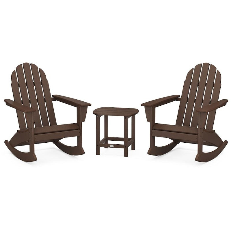 Polywood Vineyard 3 Piece Adirondack Rocking Chair Set With South Beach 18 Inch Side Table - Thumbnail 4