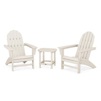 Thumbnail for POLYWOOD Vineyard 3 Piece Adirondack Set W South Beach 18 Inch Side Table